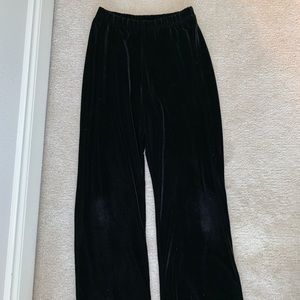 Black velvet pants